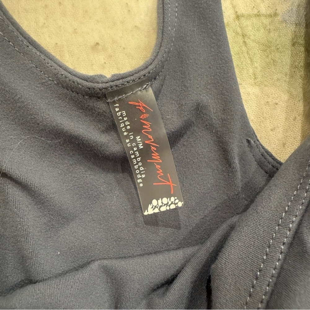 FP Movement by Free People Dark Gray Sports Bra racerback medium women’s - Picture 3 of 6
